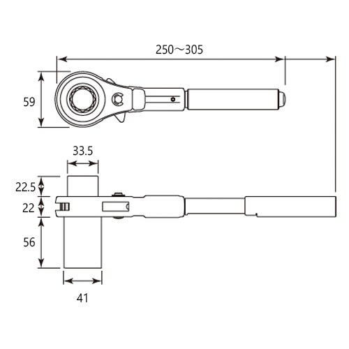 本管用両口ラチェットレンチEA546Z−42