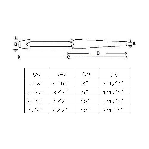 4本組ロングドリフトピンポンチ EA572MK
