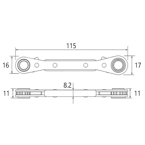 ラチェットめがねレンチセットEA602DK−8