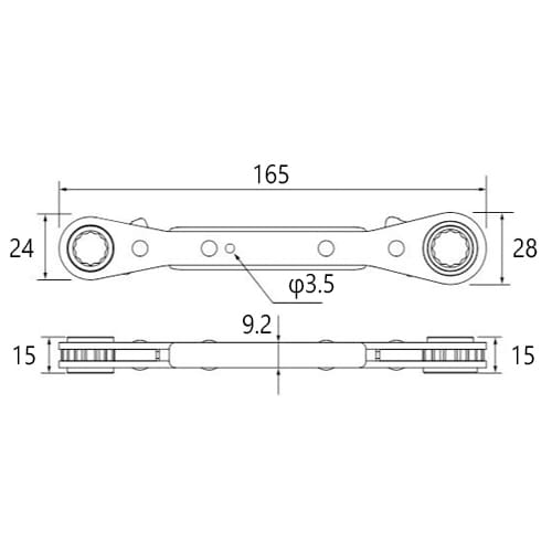 ラチェットめがねレンチセットEA602DK−8