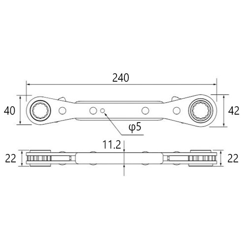 ラチェットめがねレンチセットEA602DK−8
