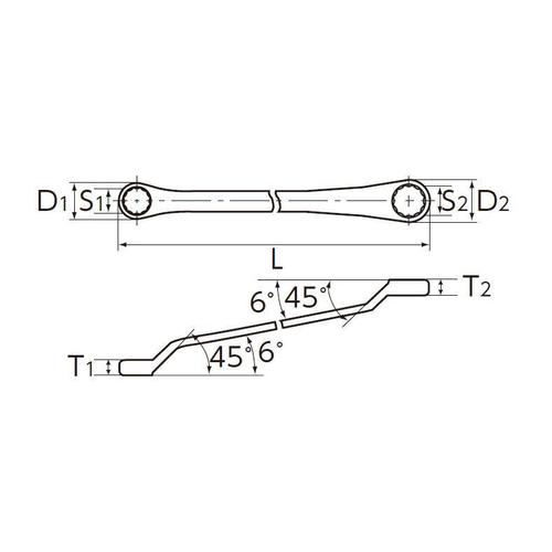 両口めがねレンチ EA616B−4B