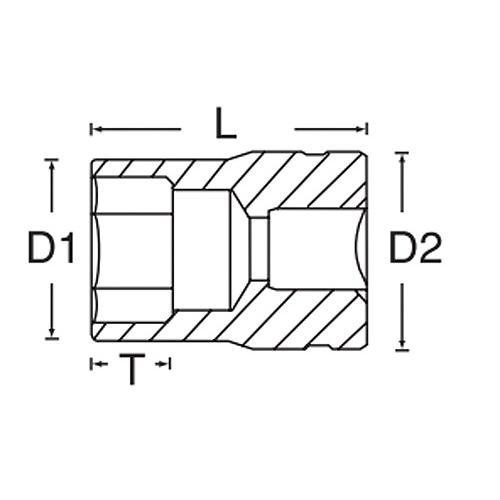 (1/4”DR)ソケット(単品)EA617CL−4