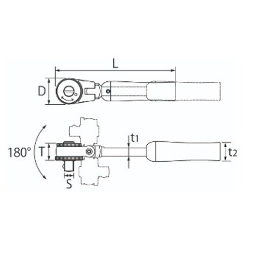 ラチェットハンドルEA618TM−13