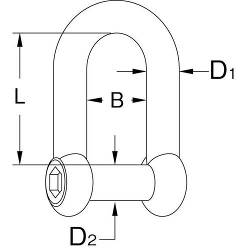 D型シャックル(SUS製)EA638F−206