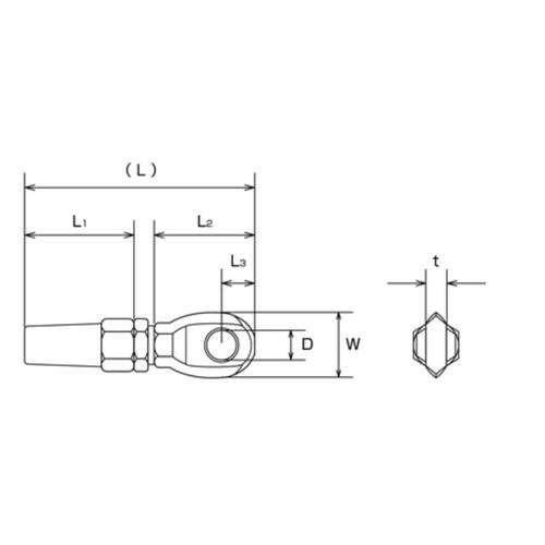 ワイヤーロープ止め金具EA638JB−124