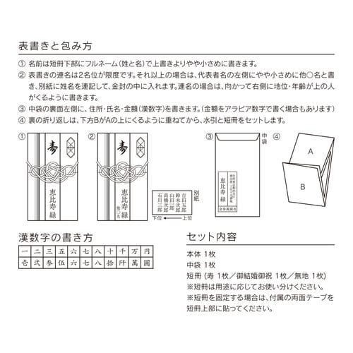 祝儀袋/金封 結婚祝 染め紙 浅黄 5セット