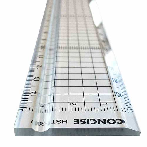 直定規方眼カッテイングスケール溝付30cm2セット