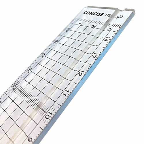 直定規方眼カッテイングスケール溝付30cm2セット