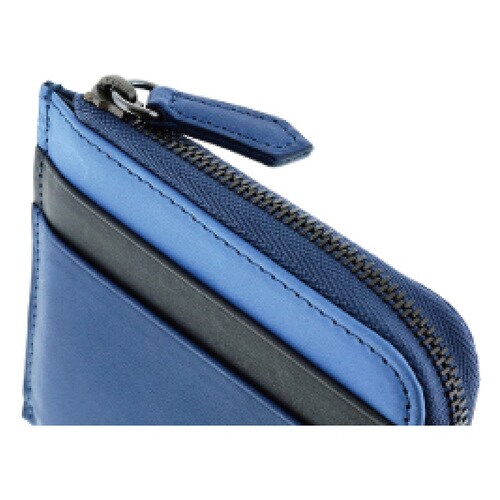 シルヴァノ・ビアジーニ 牛革 ミニ財布 ブルー