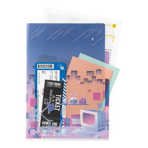 クリアホルダー A4 シティポップ柄 10セット