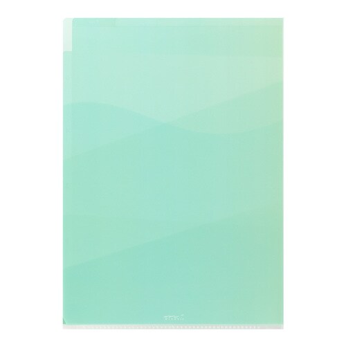 クリアホルダーA4グラデーション柄 緑 5セット