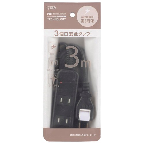 3口3mタップ黒TKSFK22