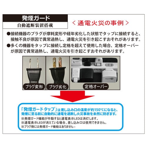 発煙ガードタップ6口1mS3