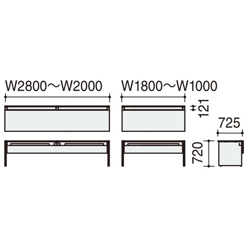 デスク WV+基本 開閉式配線