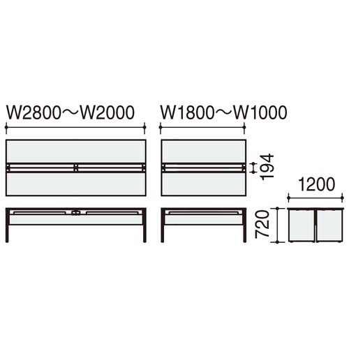 デスク WV+基本 開閉式配線