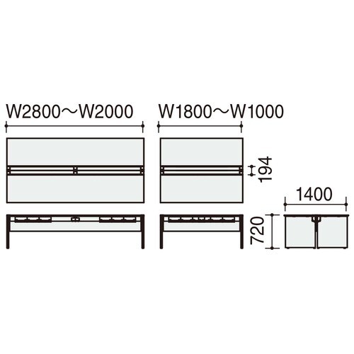 デスク WV+基本 開閉式配線