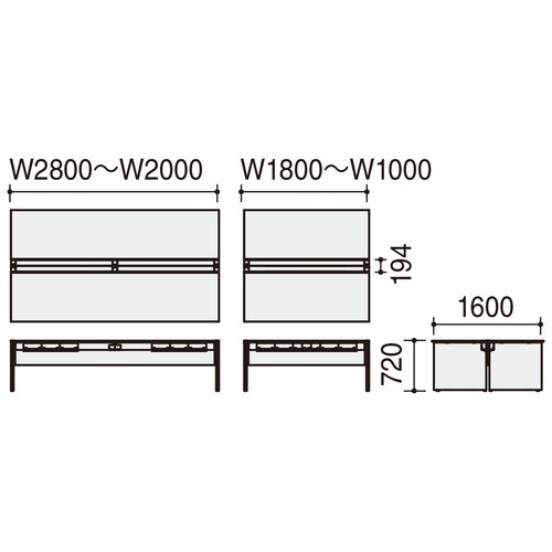 デスク WV+基本 置式電源付き配線