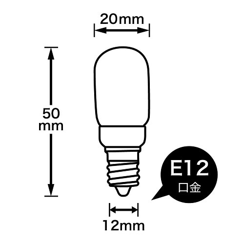 ナツメ形LEDランプ電球色E12クリア