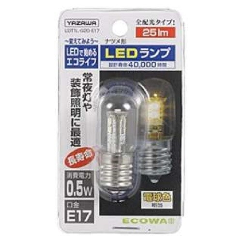 ナツメ形LEDランプ電球色E17クリア