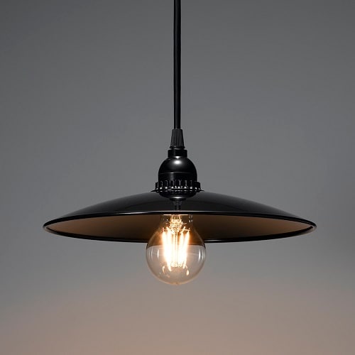レトロペンダントランプ付きペンダントライトBK