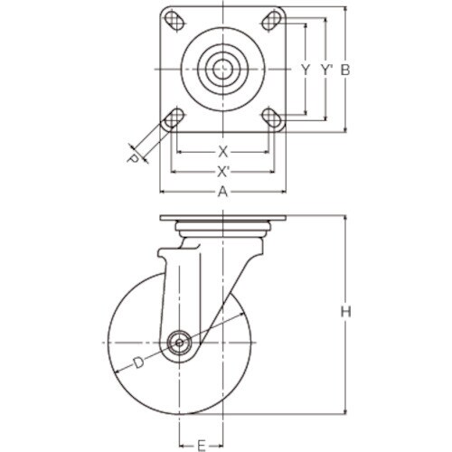 ハンマー Jシリーズ 固定 ゴム車B入り150mm