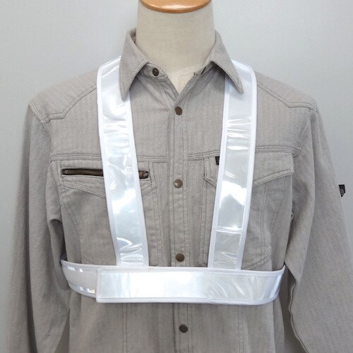 ミズケイ タスキ型安全ベストショート丈<ホワイト>