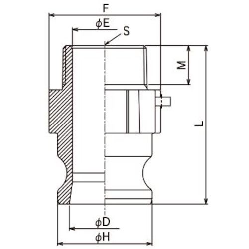 カムロック アダプター オネジ 樹脂 P