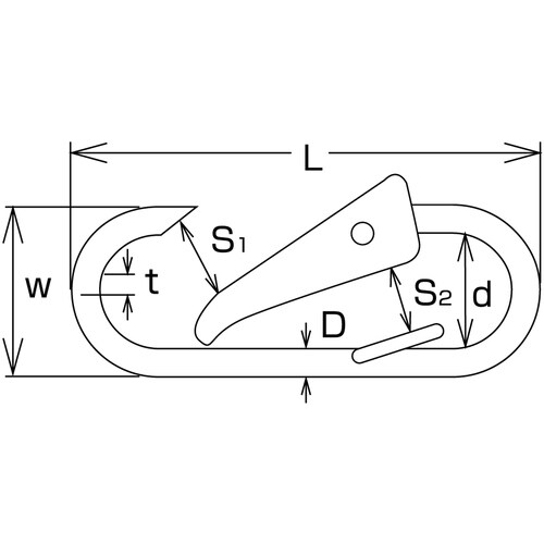 水本 ステンレス スナップフックC型 長さ82mm