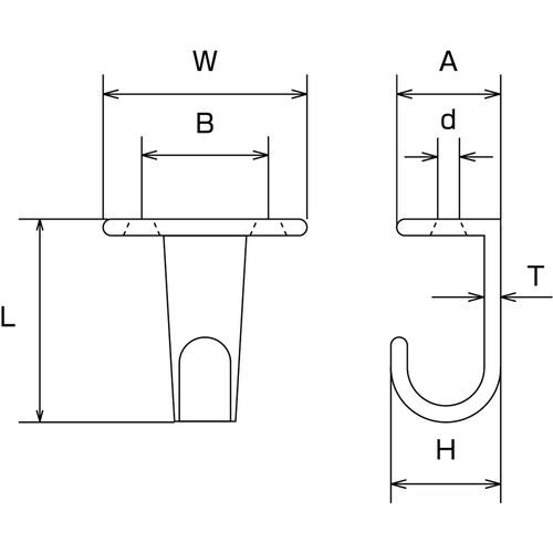 水本 ステンレス シートフックJ型 長さ27