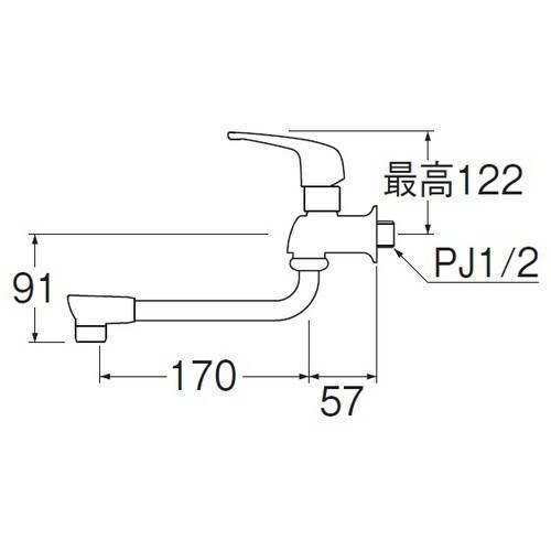 SANEI シングル自在水栓