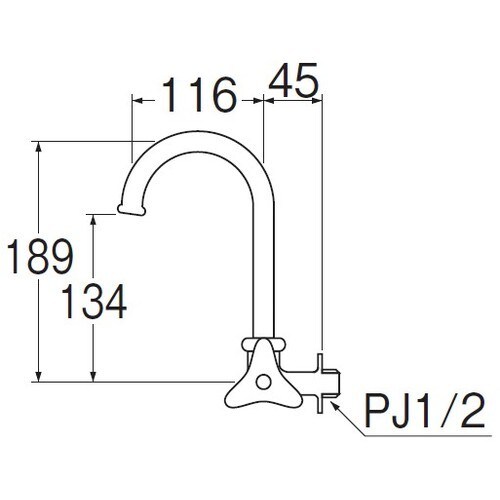 SANEI 横形ツル首自在水栓