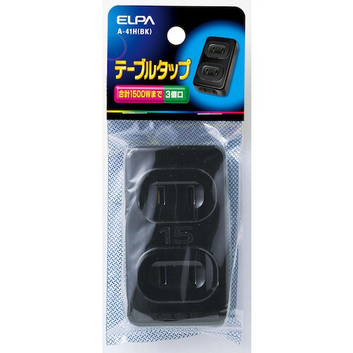 ELPA テーブルタップ 3個口 ブラック