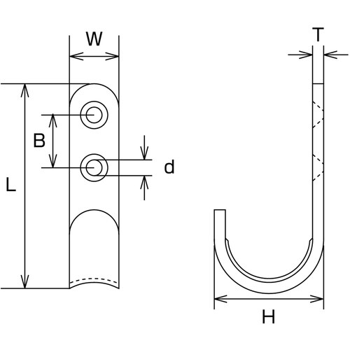水本 ステンレス シートフックB型 長さ45mm