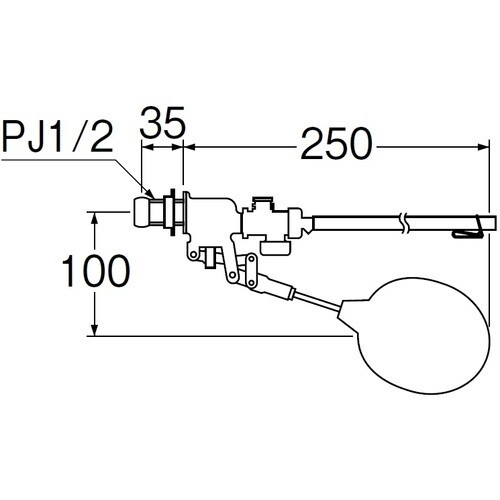 SANEI 補助水管付ボールタップ