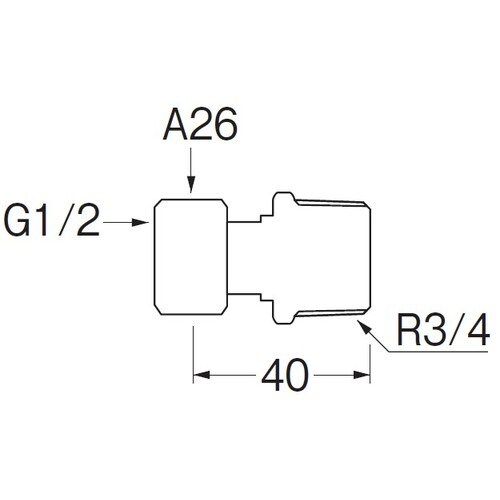 SANEI 異径片ナット付アダプター