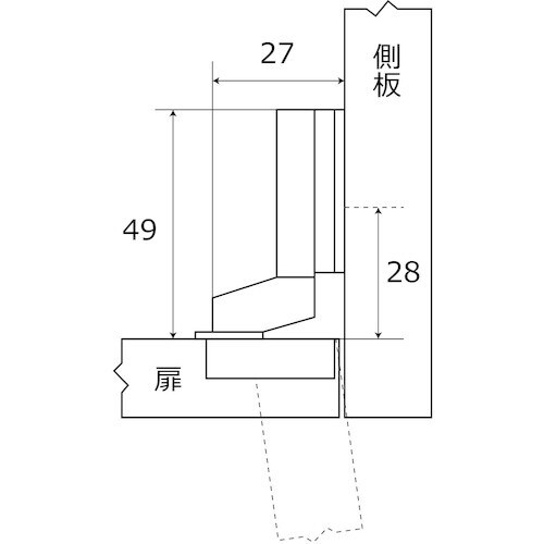 WAKI スライド丁番(インセットタイプ) NS‐