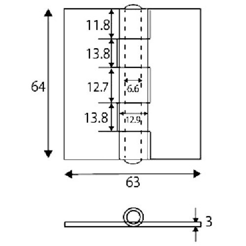 WAKI 鉄熔接用丁番 O‐002 65mm
