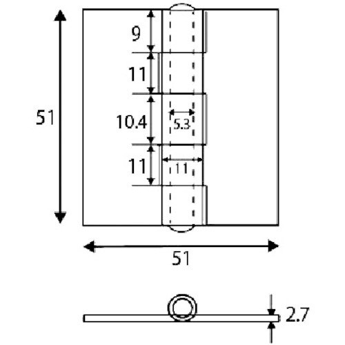 WAKI 鉄熔接用丁番 O‐001 50mm