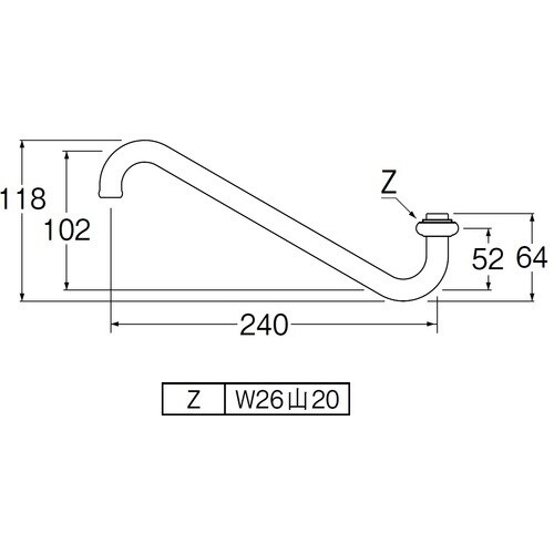 SANEI 上向自在パイプ