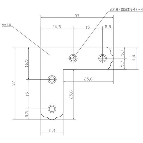 WAKI ユニクロ隅金 平横 BK−002 35