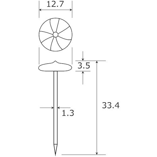 WAKI カラー上敷鋲 BS−401 クリヤー 2