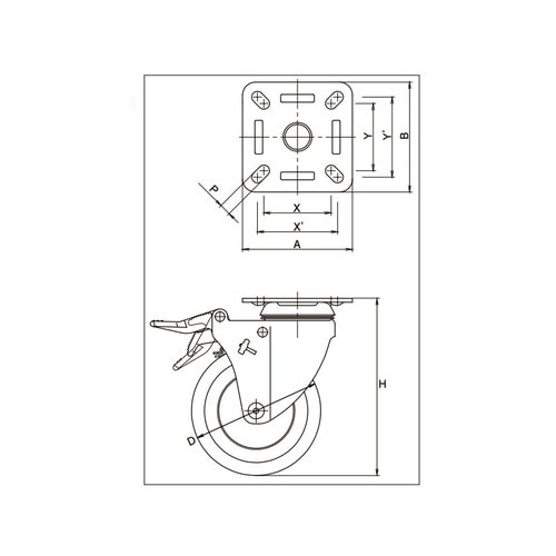ハンマーキャスター自在型915SOM−KUB150