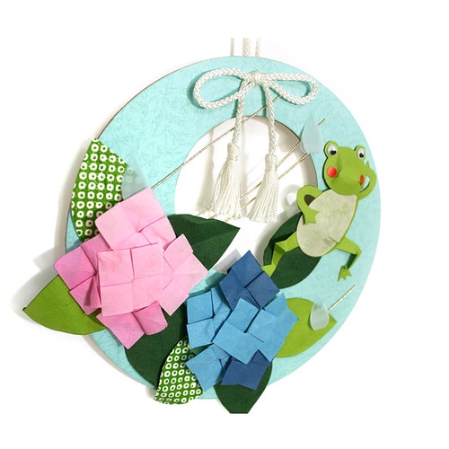 手作りリース飾り かえるとあじさい 10セット