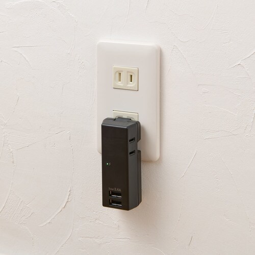 耐雷USBタップ2個口2ポート2.4A