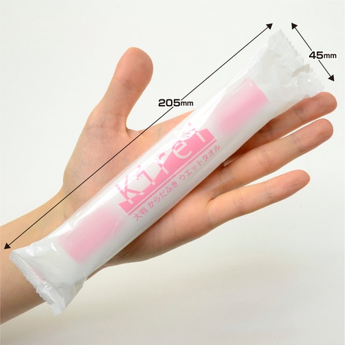 ウェットタオル kirei丸型ワイド・ピンク