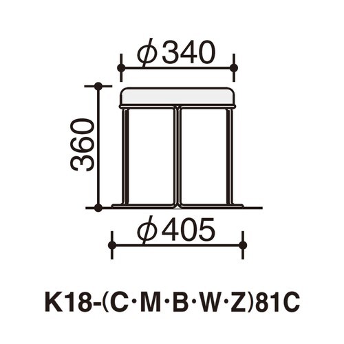 スツール CK−750 ロー カッパー脚