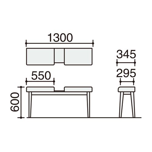 ロビーチェア レフィナ 2人用  ハイシート
