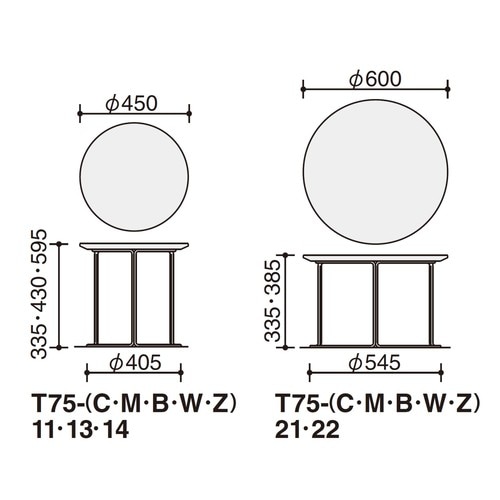テーブル CK−750 メラミン天板 カッパー脚
