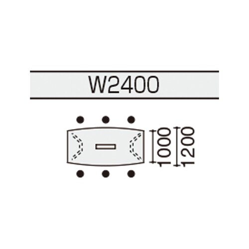 会議テーブル WT400 ボート形トレー